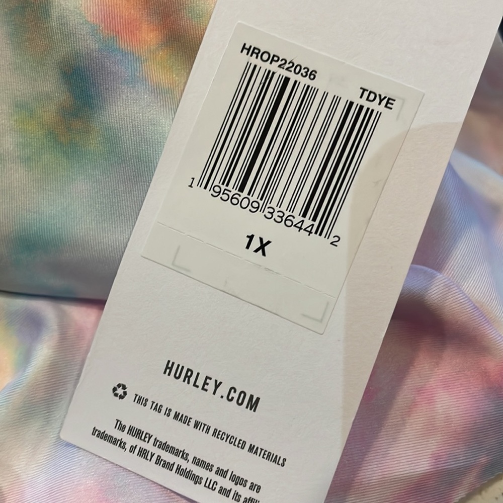 NWT Hurley One-Piece Cut Out Tie Dye Lined Swimsuit - Picture 7 of 9